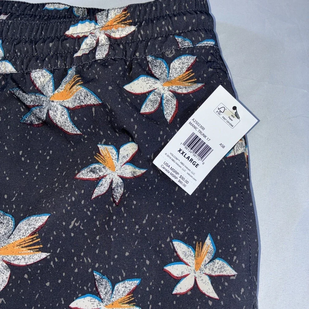 Volcom Manic Swim Trunks‎ Floral Pattern Men’s XXL NWT